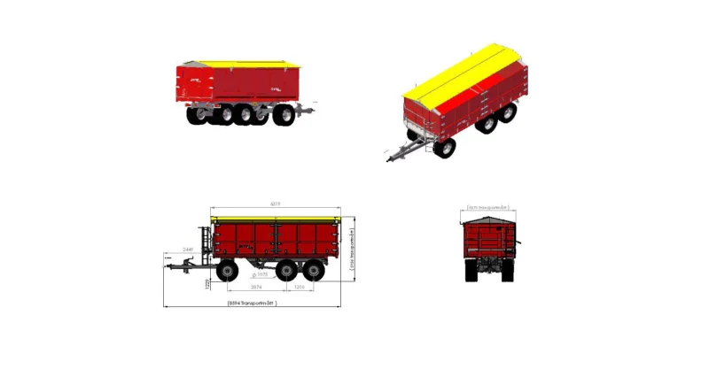 OL60 drop-down konteinerhaagis L6000 H1500 W2550 21 m³ - Image 5