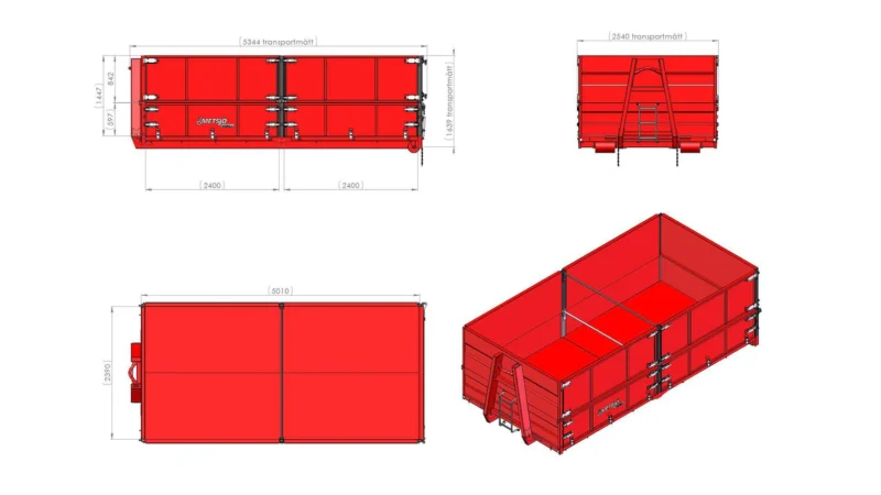 Külgavatav konteiner L5050 H1450 W2550 17,8 m³ - Image 2
