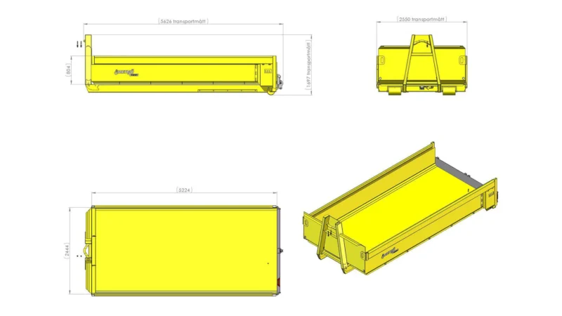 Pinnasekonteiner 6.1 L5200 H800 W2550 10 m³ - Image 2