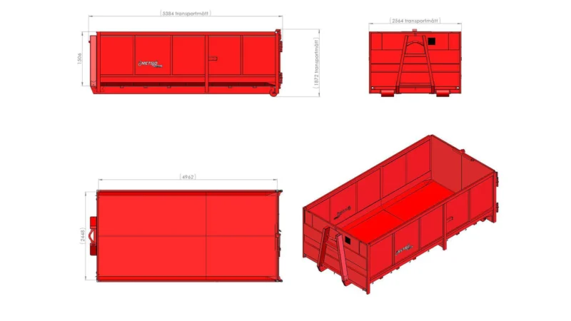 Field konteiner uksed L5050 H1500 W2550 17,5 m³ - Image 2