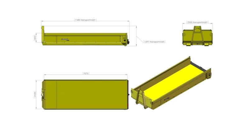 Pinnasekonteiner 8.1 L7050 H800 W2550 13,8 m³ - Image 2