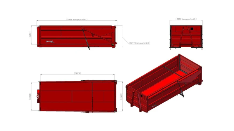 Field konteiner automaatne L6000 H1500 W2550 21 m³ - Image 2