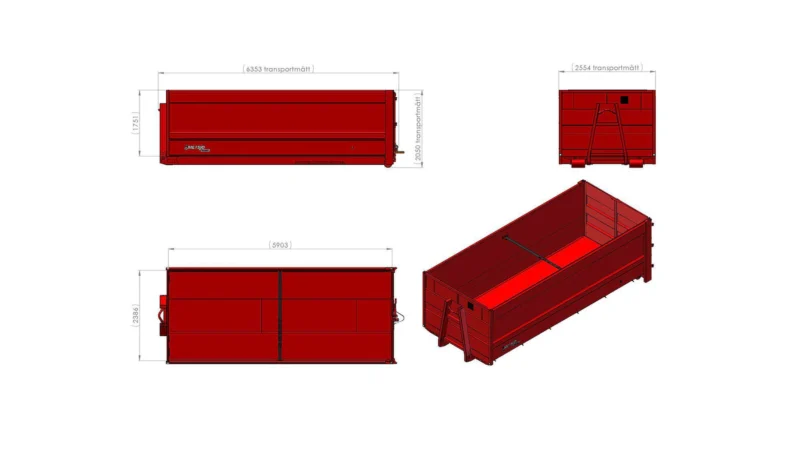 Basic konteiner ustega L6000 H1750 W2550 25 m³ - Image 2