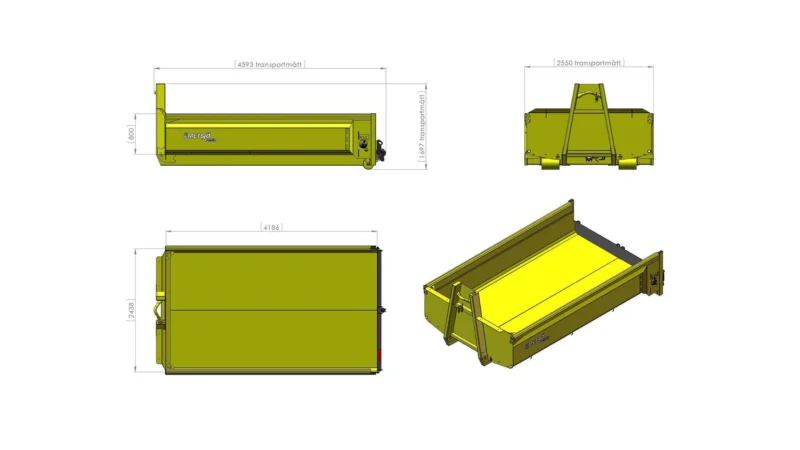 Pinnasekonteiner 6.1 L4165 H800 W2550 8,2m3 - Image 2