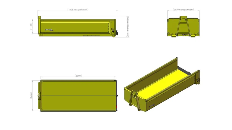 Pinnasekonteiner 6.1 L6000 H1150 W2550 17m3 - Image 2