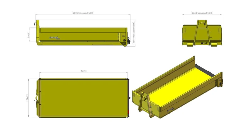 Pinnasekonteiner 6.1 L5600 H900 W2550 12,3m3 - Image 2