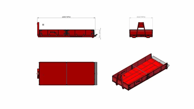 Pinnasekonteiner Külgavatav HD L6000 H600 W2550 8,9m3 - Image 4