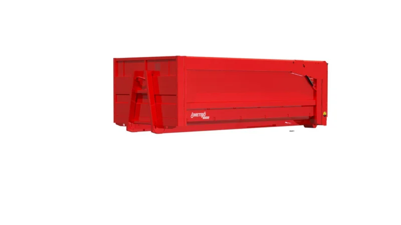 Eucon viljakonteiner L6220 H1750 W2550 26 m³. Tugevdatud teras, hüdrauliline 130° avanev tagaluuk, perforeeritud vaateaken katteplaadiga, sobib vilja ja põllumajandussaaduste veoks, kaal 2370 kg.