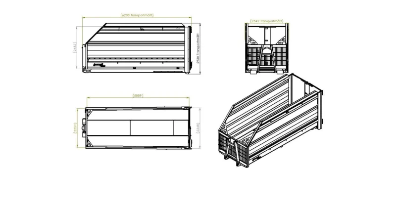 Puidu konksliftkonteiner L6000 H2500 W2550 38m3 - Image 6