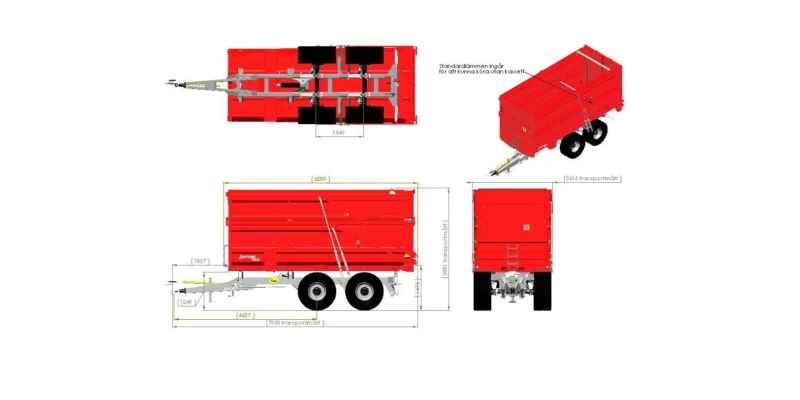 MQ60 Grain + Grass trailer L6000 H2500 W2550 35 m³ - Image 4