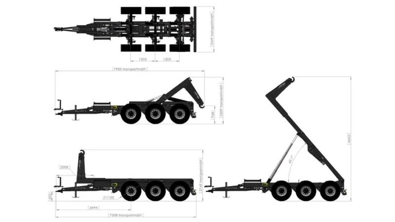 MetaFlex 50–65 konkslift treiler Tridem hüdrauliline - Image 4